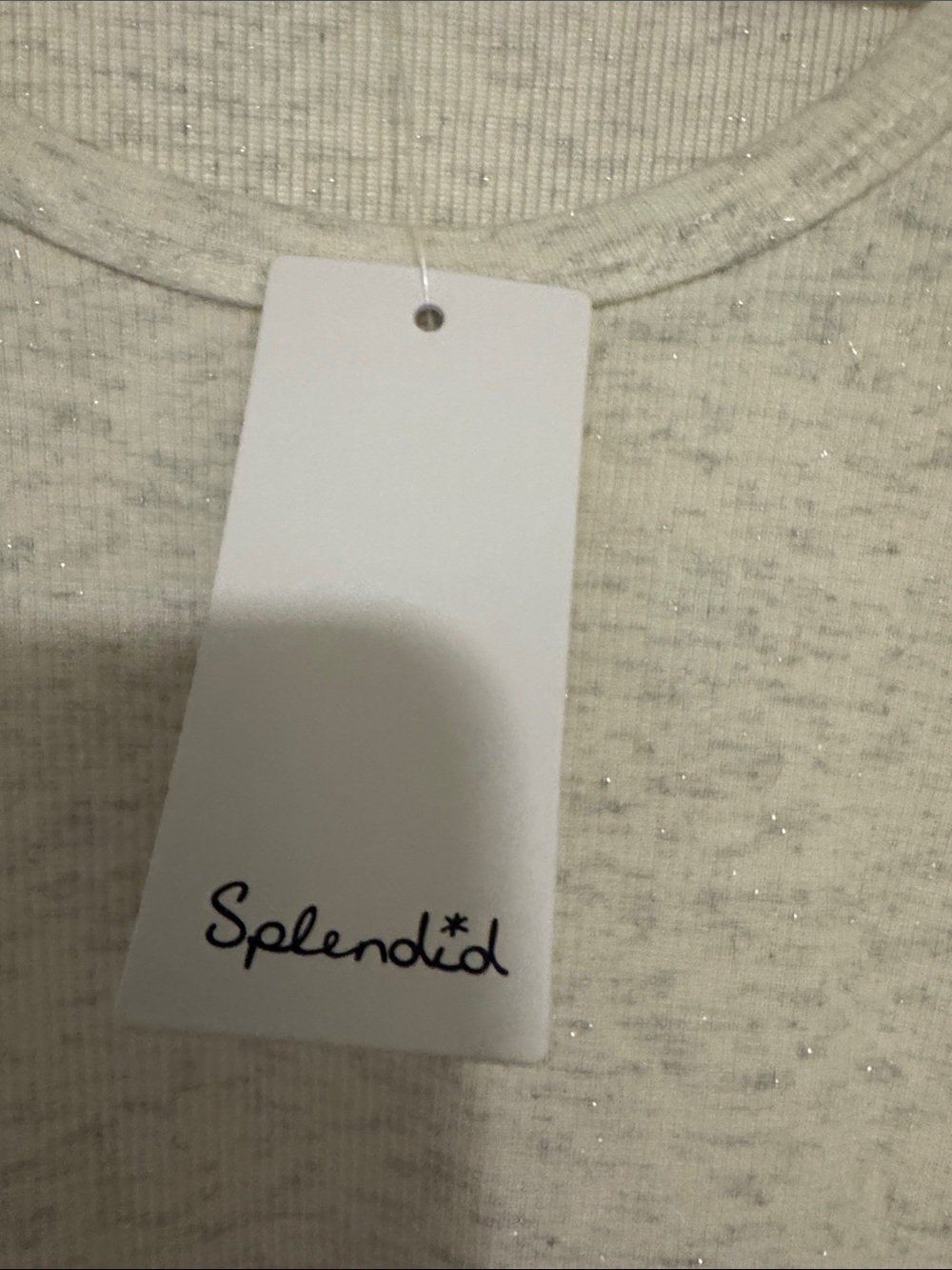Splendid Ivory Heather Long Sleeve Scoop neck Top NWT - Picture 3 of 8
